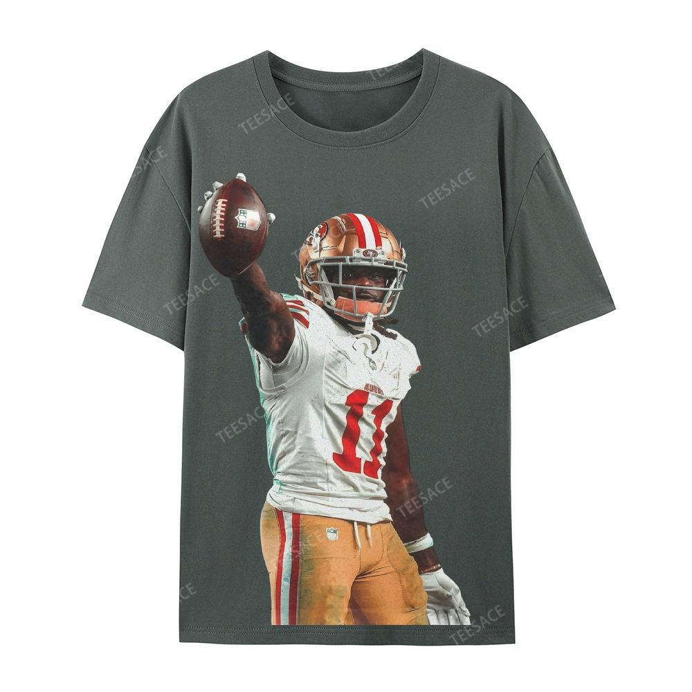 Unisex Casual Cotton Short Sleeve T-Shirt 49ers Brandon Aiyuk