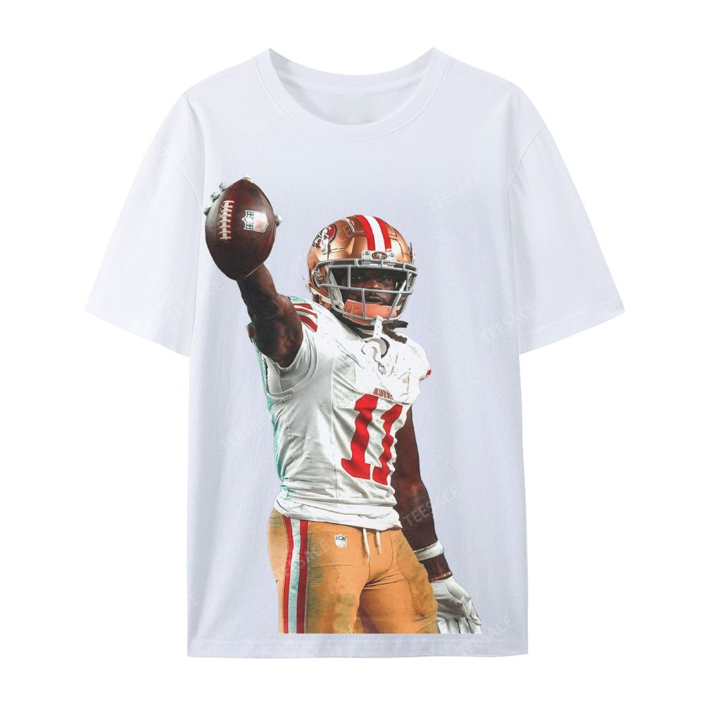 Unisex Casual Cotton Short Sleeve T-Shirt 49ers Brandon Aiyuk
