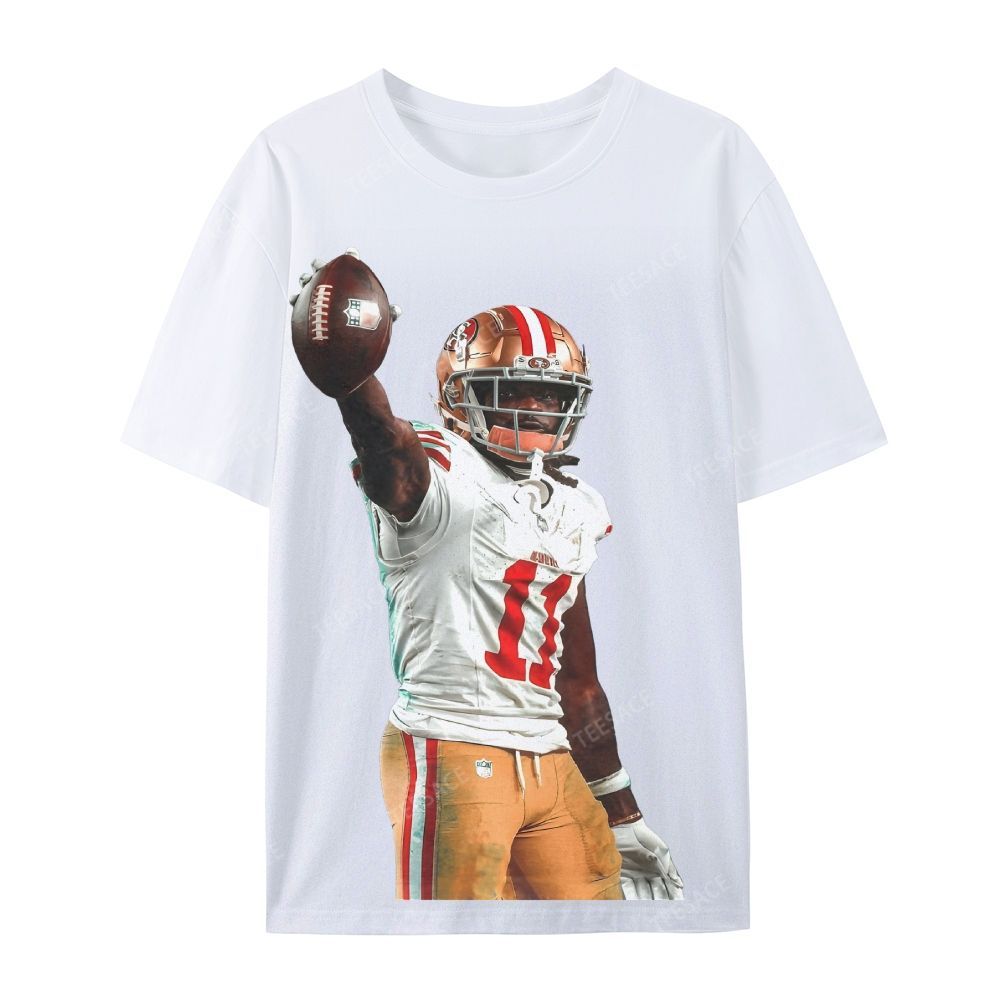 Unisex Casual Cotton Short Sleeve T-Shirt 49ers Brandon Aiyuk