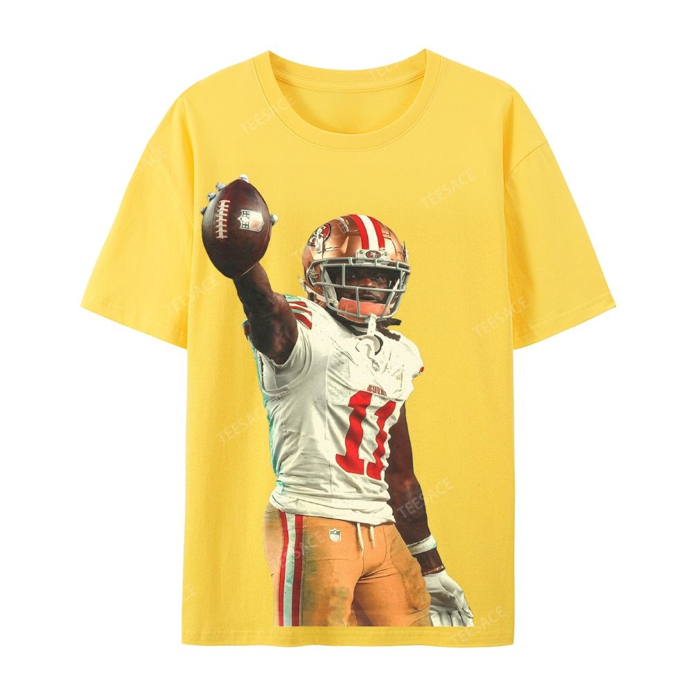 Unisex Casual Cotton Short Sleeve T-Shirt 49ers Brandon Aiyuk