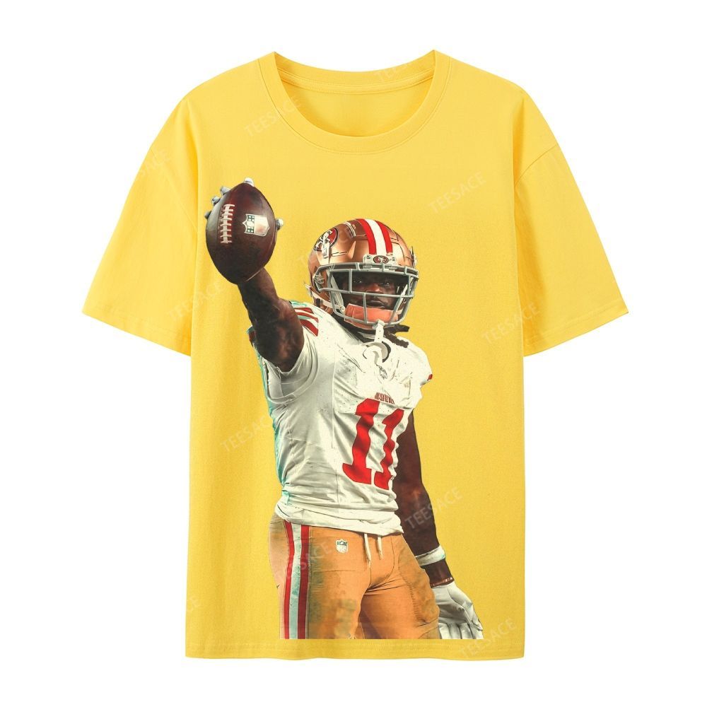 Unisex Casual Cotton Short Sleeve T-Shirt 49ers Brandon Aiyuk