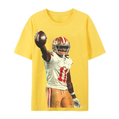 Unisex Casual Cotton Short Sleeve T-Shirt 49ers Brandon Aiyuk