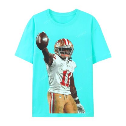 Unisex Casual Cotton Short Sleeve T-Shirt 49ers Brandon Aiyuk