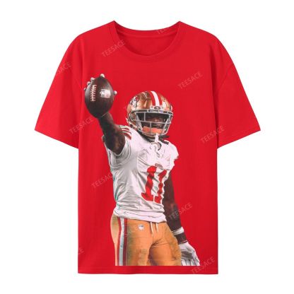 Unisex Casual Cotton Short Sleeve T-Shirt 49ers Brandon Aiyuk