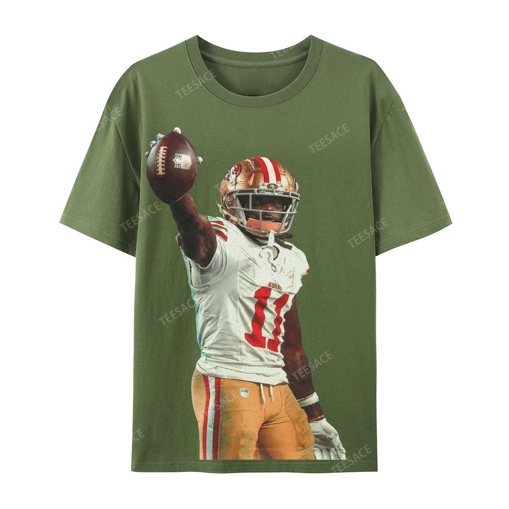 Unisex Casual Cotton Short Sleeve T-Shirt 49ers Brandon Aiyuk
