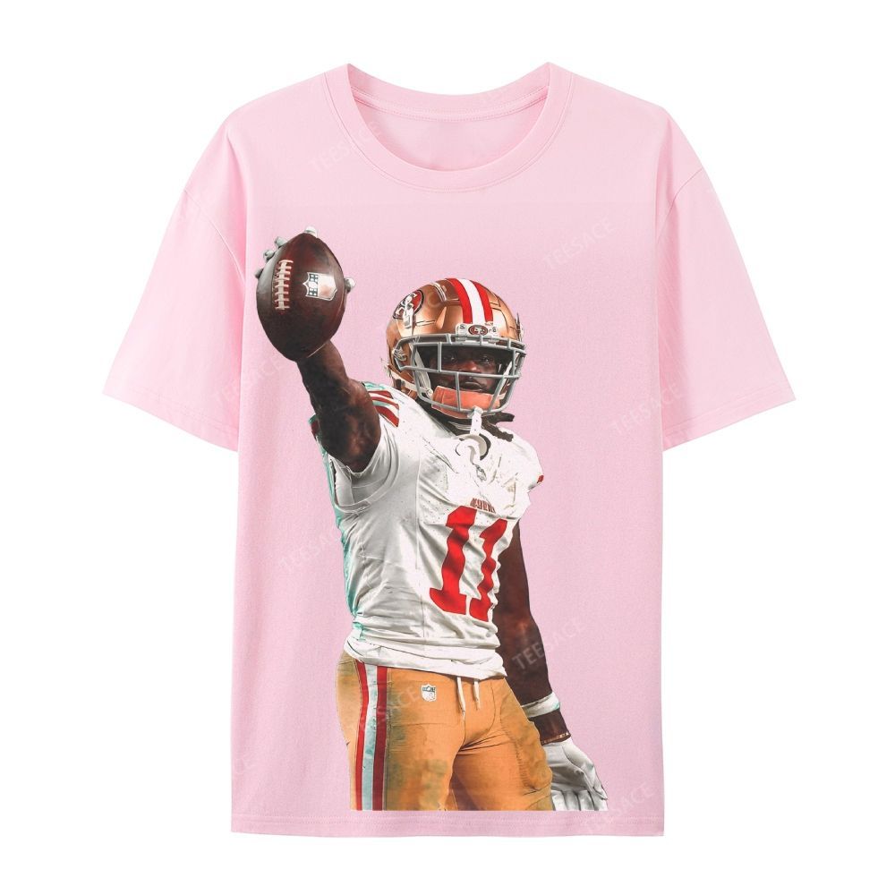 Unisex Casual Cotton Short Sleeve T-Shirt 49ers Brandon Aiyuk