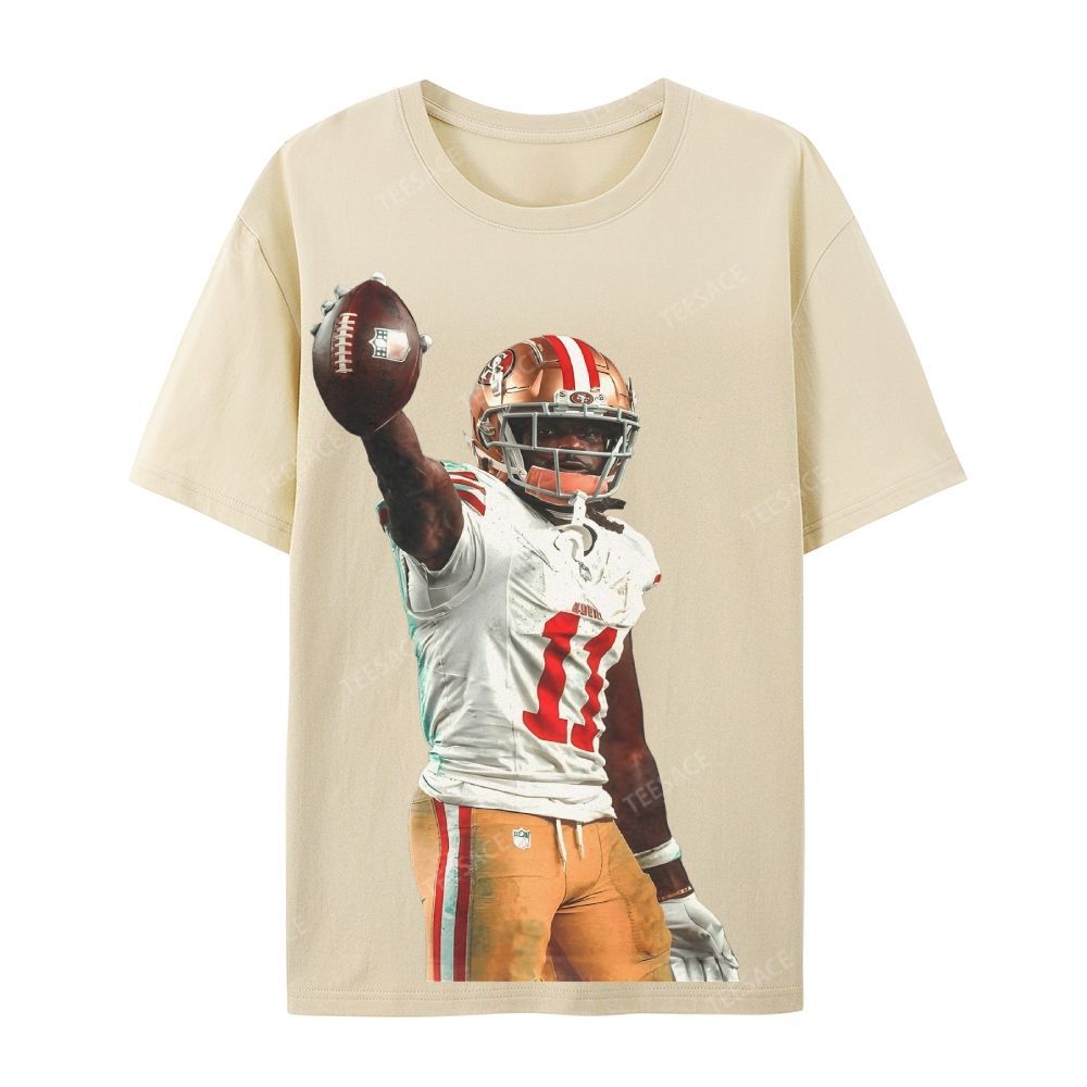 Unisex Casual Cotton Short Sleeve T-Shirt 49ers Brandon Aiyuk