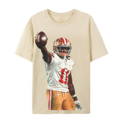 Unisex Casual Cotton Short Sleeve T-Shirt 49ers Brandon Aiyuk