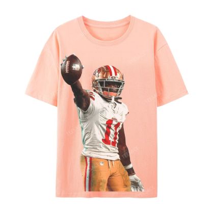 Unisex Casual Cotton Short Sleeve T-Shirt 49ers Brandon Aiyuk