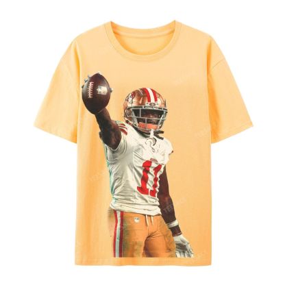 Unisex Casual Cotton Short Sleeve T-Shirt 49ers Brandon Aiyuk
