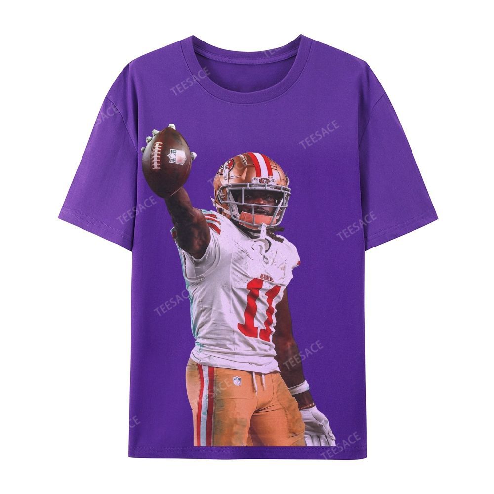 Unisex Casual Cotton Short Sleeve T-Shirt 49ers Brandon Aiyuk