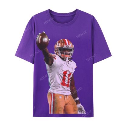 Unisex Casual Cotton Short Sleeve T-Shirt 49ers Brandon Aiyuk