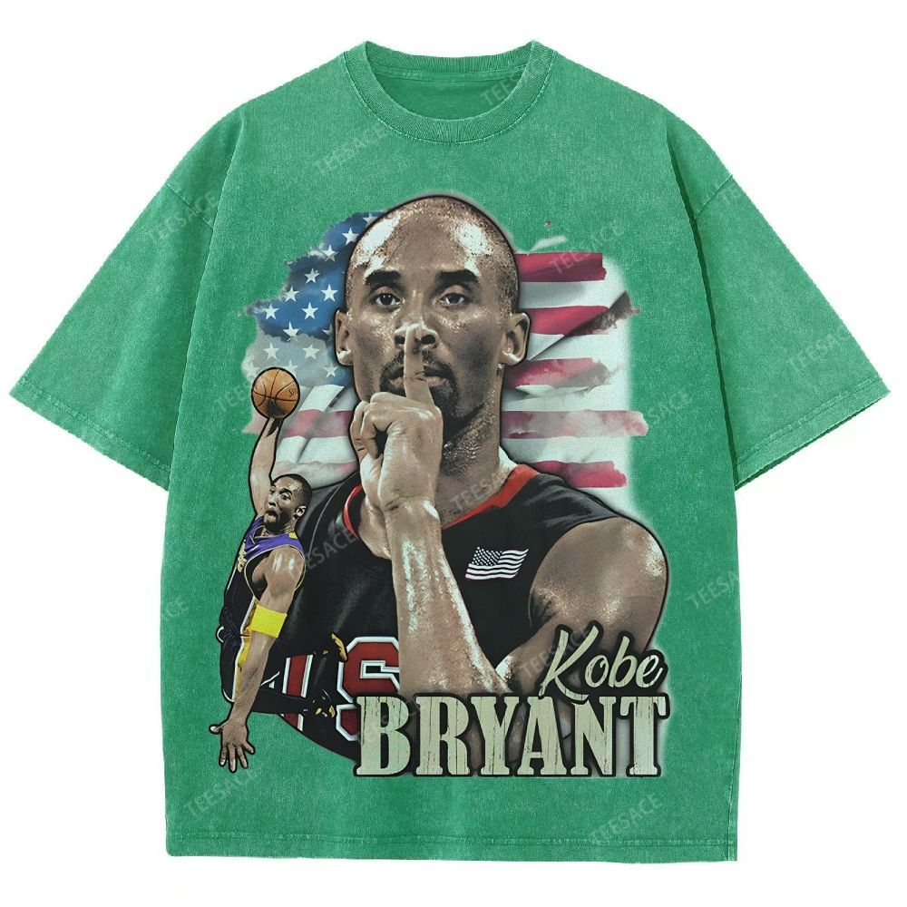 Vintage Style Unisex-Adult Oversized Washed Street T-shirt KOBE KOBE BRYANT TEE