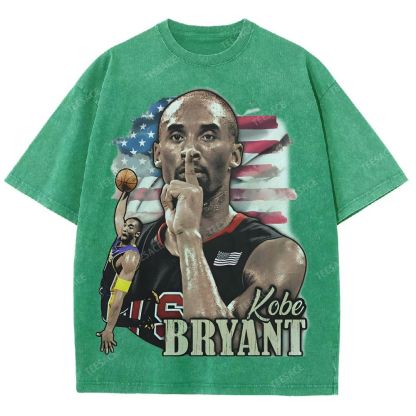 Vintage Style Unisex-Adult Oversized Washed Street T-shirt KOBE KOBE BRYANT TEE