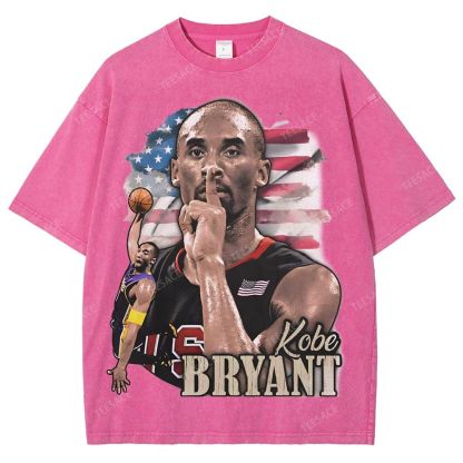 Vintage Style Unisex-Adult Oversized Washed Street T-shirt KOBE KOBE BRYANT TEE