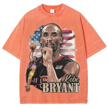 Vintage Style Unisex-Adult Oversized Washed Street T-shirt KOBE KOBE BRYANT TEE