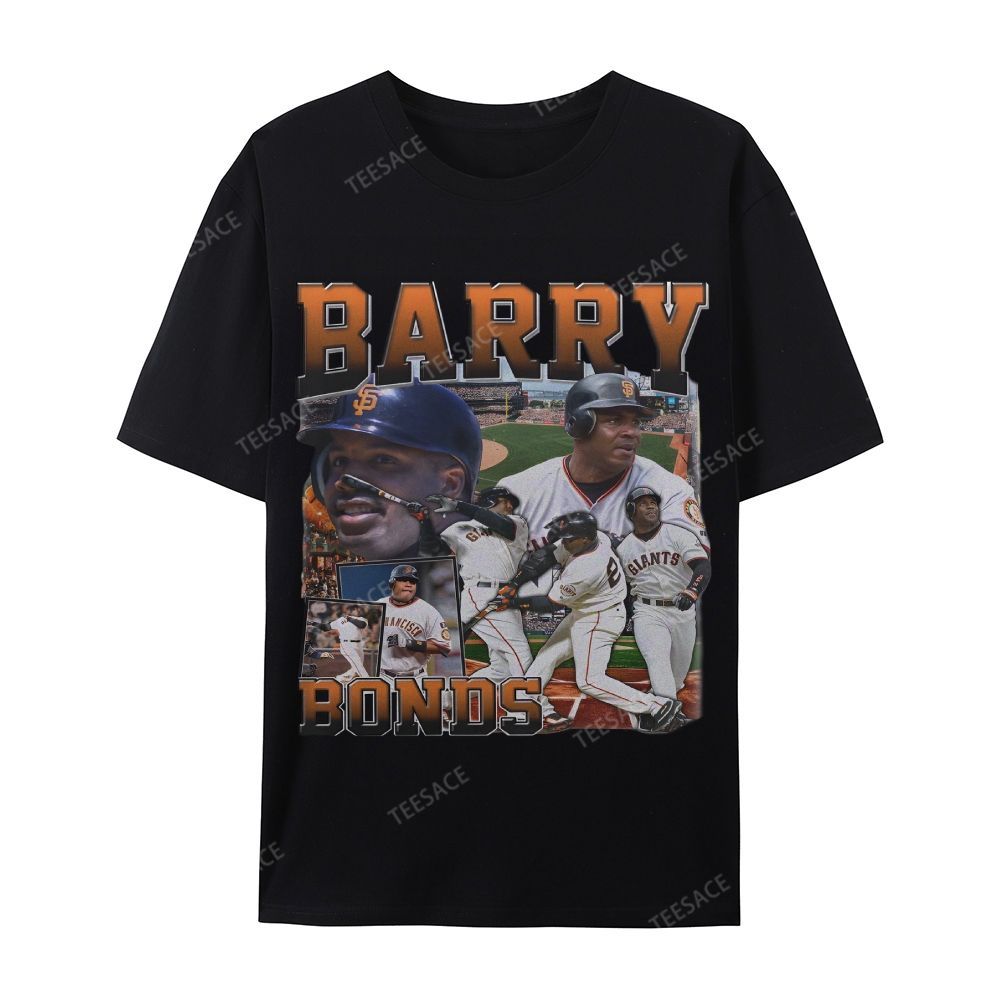 Unisex Casual Cotton T-shirt Short Sleeve T-Shirt | BARRY BONDS TEE