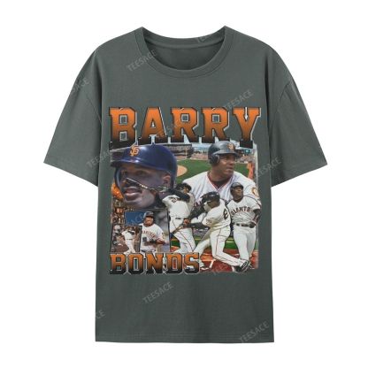 Unisex Casual Cotton T-shirt Short Sleeve T-Shirt | BARRY BONDS TEE 