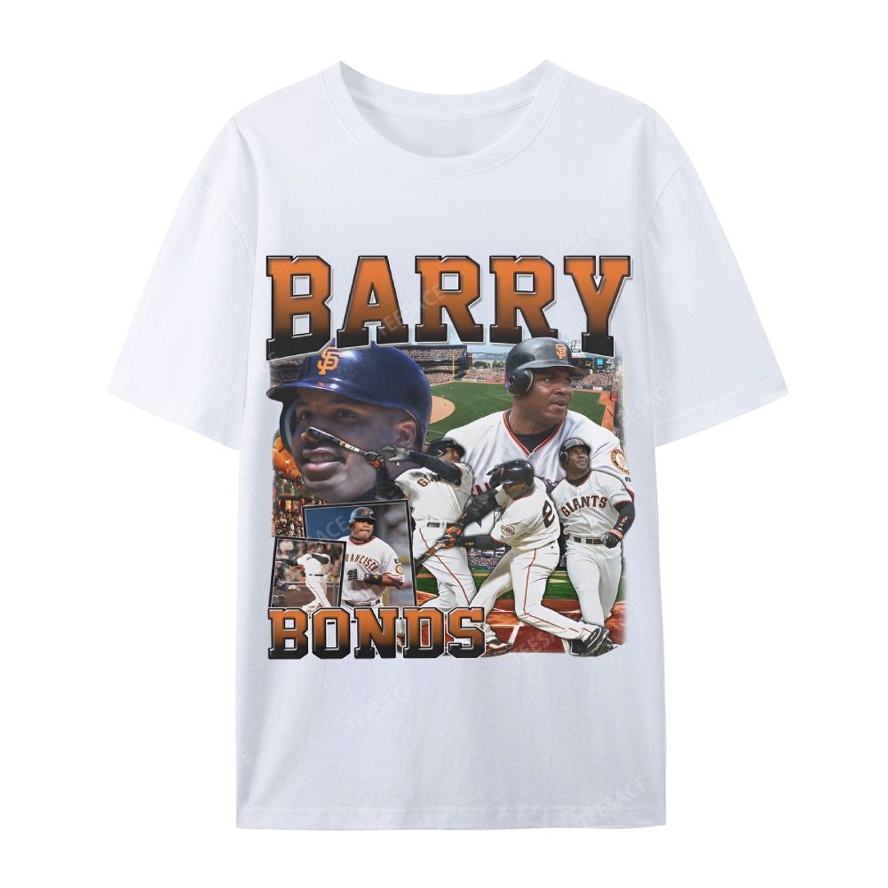 Unisex Casual Cotton T-shirt Short Sleeve T-Shirt | BARRY BONDS TEE 