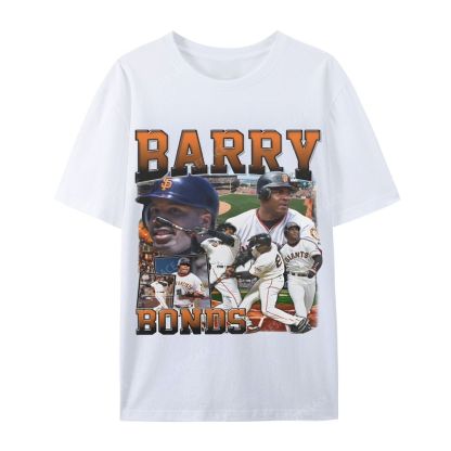Unisex Casual Cotton T-shirt Short Sleeve T-Shirt | BARRY BONDS TEE 