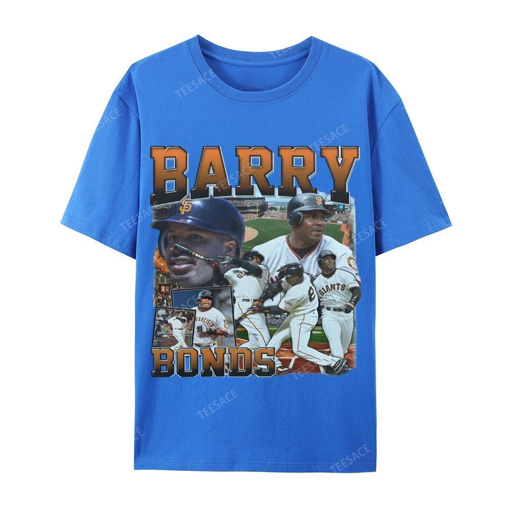 Unisex Casual Cotton T-shirt Short Sleeve T-Shirt | BARRY BONDS TEE 
