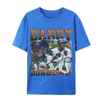 Unisex Casual Cotton T-shirt Short Sleeve T-Shirt | BARRY BONDS TEE 