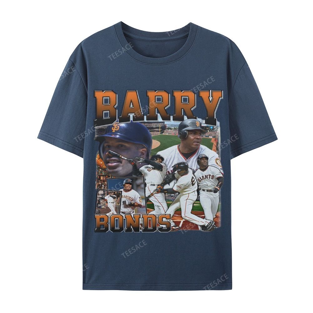 Unisex Casual Cotton T-shirt Short Sleeve T-Shirt | BARRY BONDS TEE 