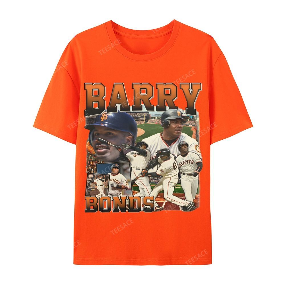 Unisex Casual Cotton T-shirt Short Sleeve T-Shirt | BARRY BONDS TEE 