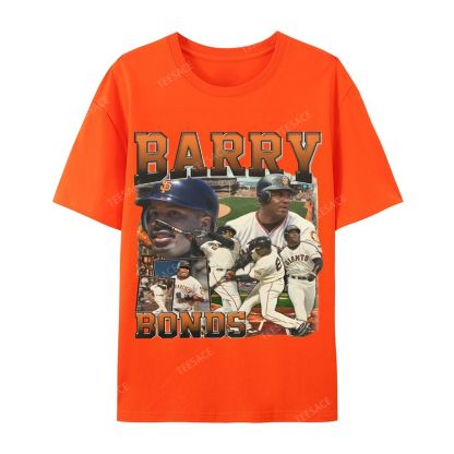 Unisex Casual Cotton T-shirt Short Sleeve T-Shirt | BARRY BONDS TEE 