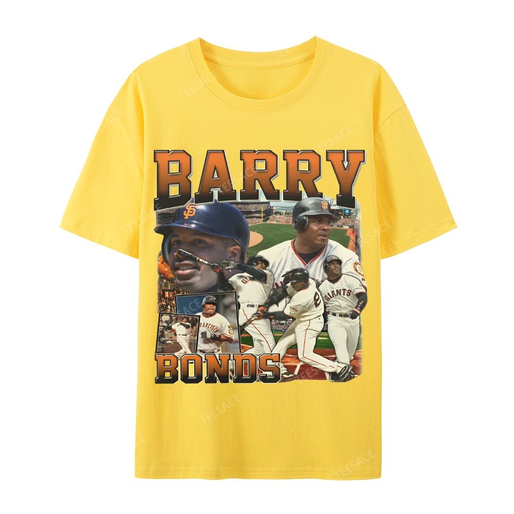 Unisex Casual Cotton T-shirt Short Sleeve T-Shirt | BARRY BONDS TEE 