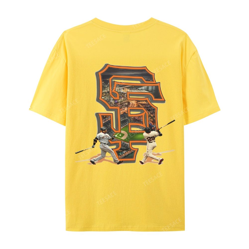 Unisex Casual Cotton T-shirt Short Sleeve T-Shirt | BARRY BONDS TEE 