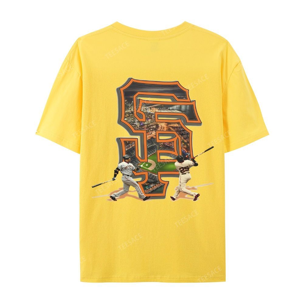 Unisex Casual Cotton T-shirt Short Sleeve T-Shirt | BARRY BONDS TEE 