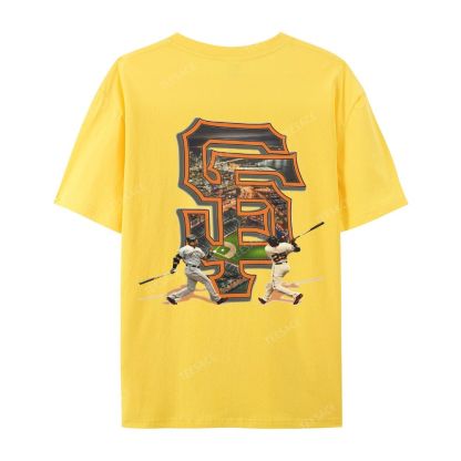 Unisex Casual Cotton T-shirt Short Sleeve T-Shirt | BARRY BONDS TEE 