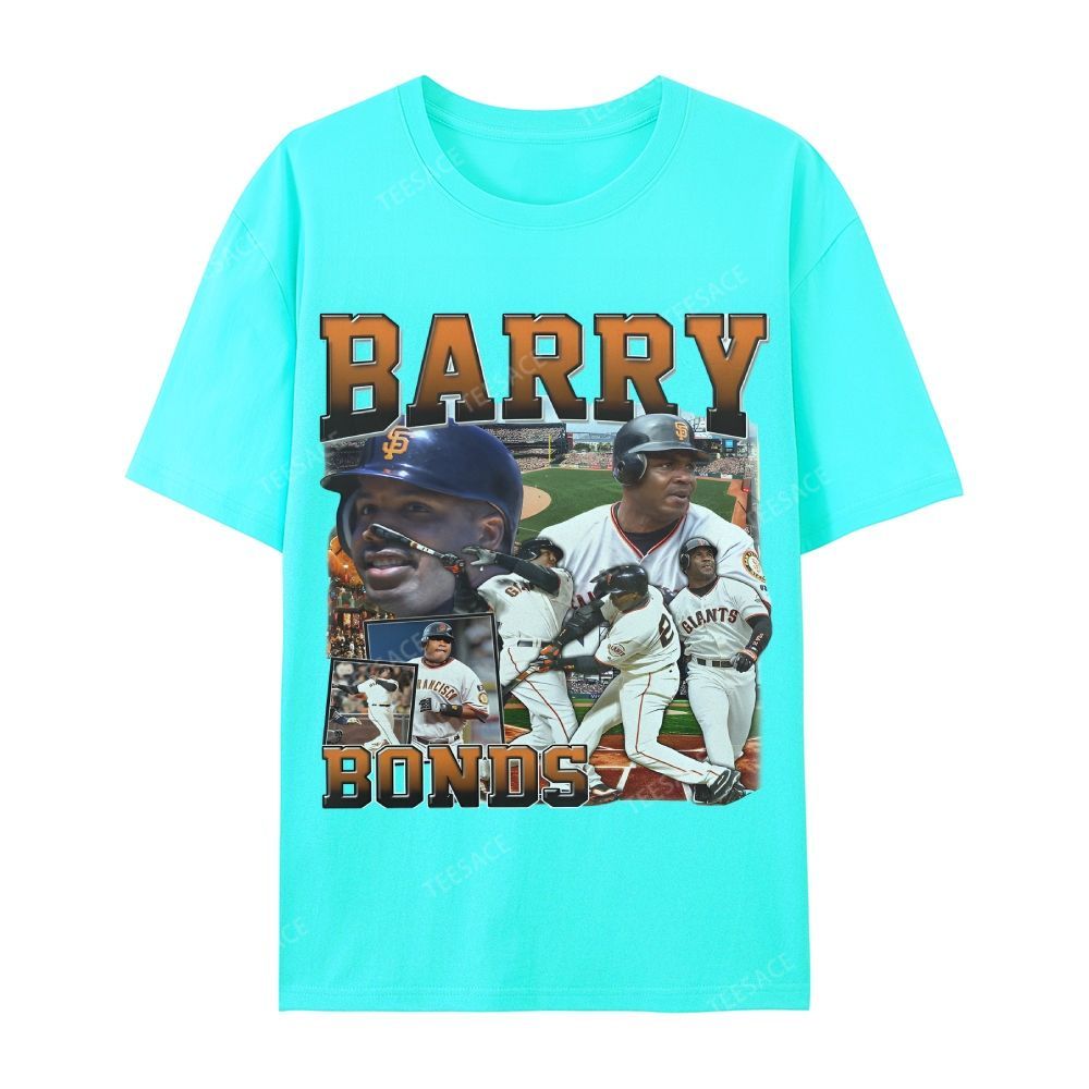 Unisex Casual Cotton T-shirt Short Sleeve T-Shirt | BARRY BONDS TEE 