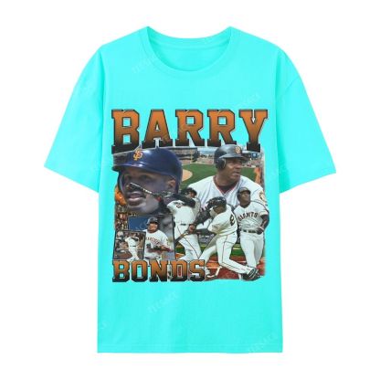 Unisex Casual Cotton T-shirt Short Sleeve T-Shirt | BARRY BONDS TEE 