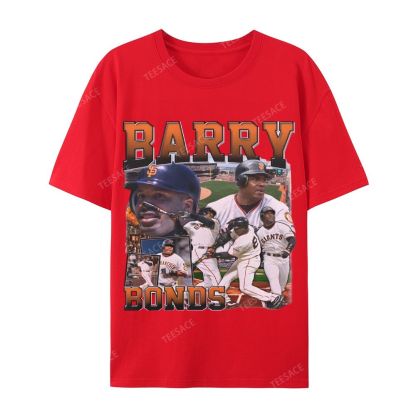 Unisex Casual Cotton T-shirt Short Sleeve T-Shirt | BARRY BONDS TEE 