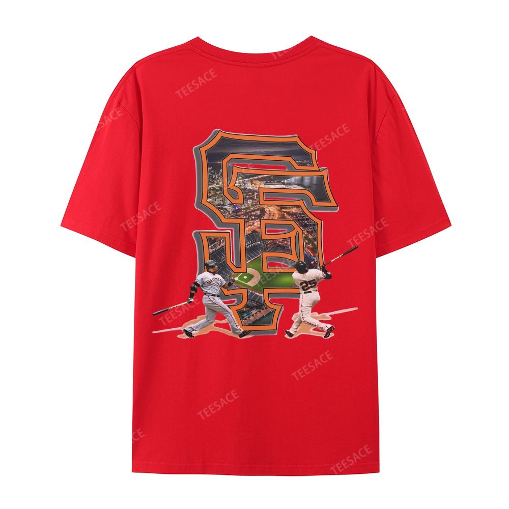 Unisex Casual Cotton T-shirt Short Sleeve T-Shirt | BARRY BONDS TEE 