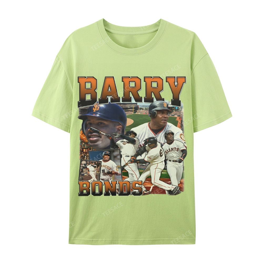 Unisex Casual Cotton T-shirt Short Sleeve T-Shirt | BARRY BONDS TEE 