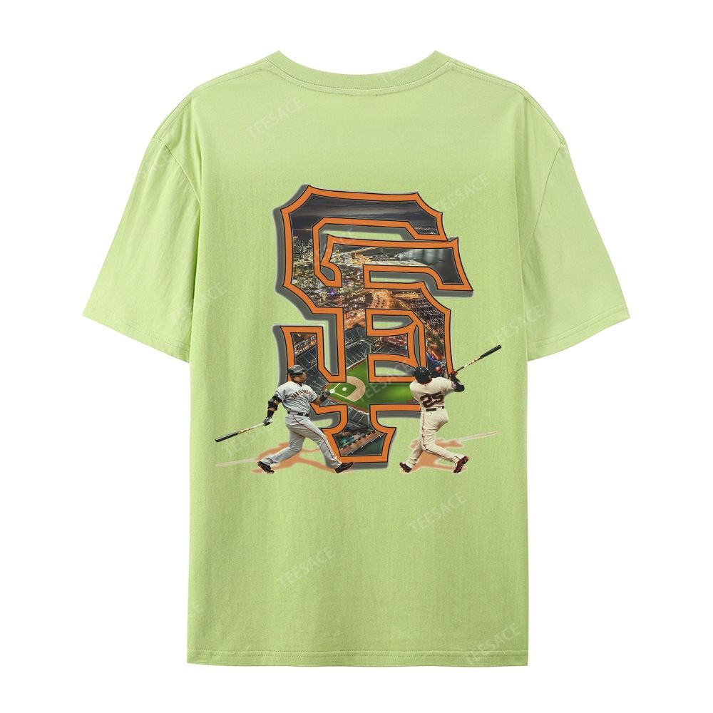 Unisex Casual Cotton T-shirt Short Sleeve T-Shirt | BARRY BONDS TEE 