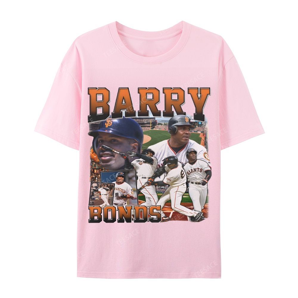Unisex Casual Cotton T-shirt Short Sleeve T-Shirt | BARRY BONDS TEE 