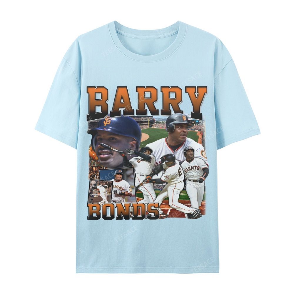Unisex Casual Cotton T-shirt Short Sleeve T-Shirt | BARRY BONDS TEE 