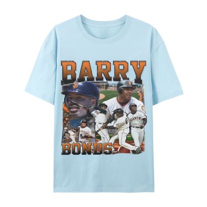 Unisex Casual Cotton T-shirt Short Sleeve T-Shirt | BARRY BONDS TEE 