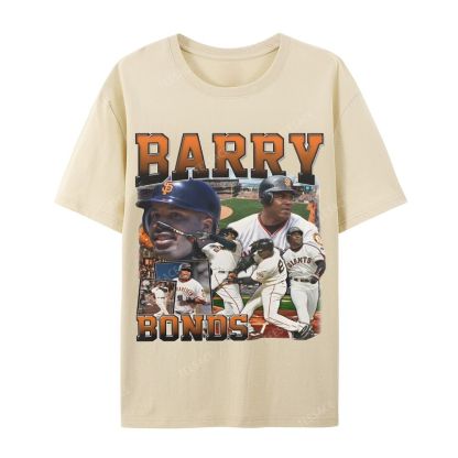 Unisex Casual Cotton T-shirt Short Sleeve T-Shirt | BARRY BONDS TEE 