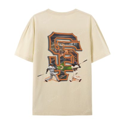 Unisex Casual Cotton T-shirt Short Sleeve T-Shirt | BARRY BONDS TEE 