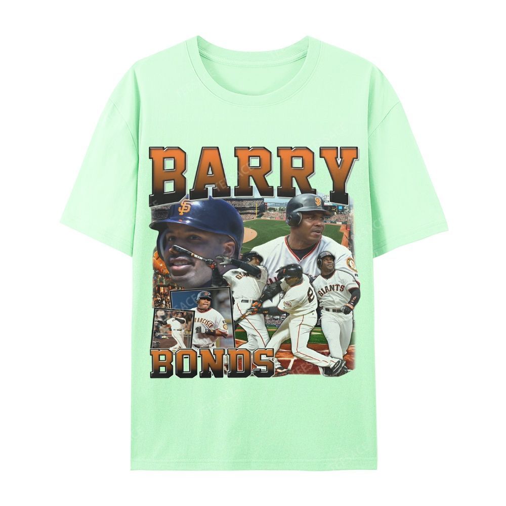 Unisex Casual Cotton T-shirt Short Sleeve T-Shirt | BARRY BONDS TEE 