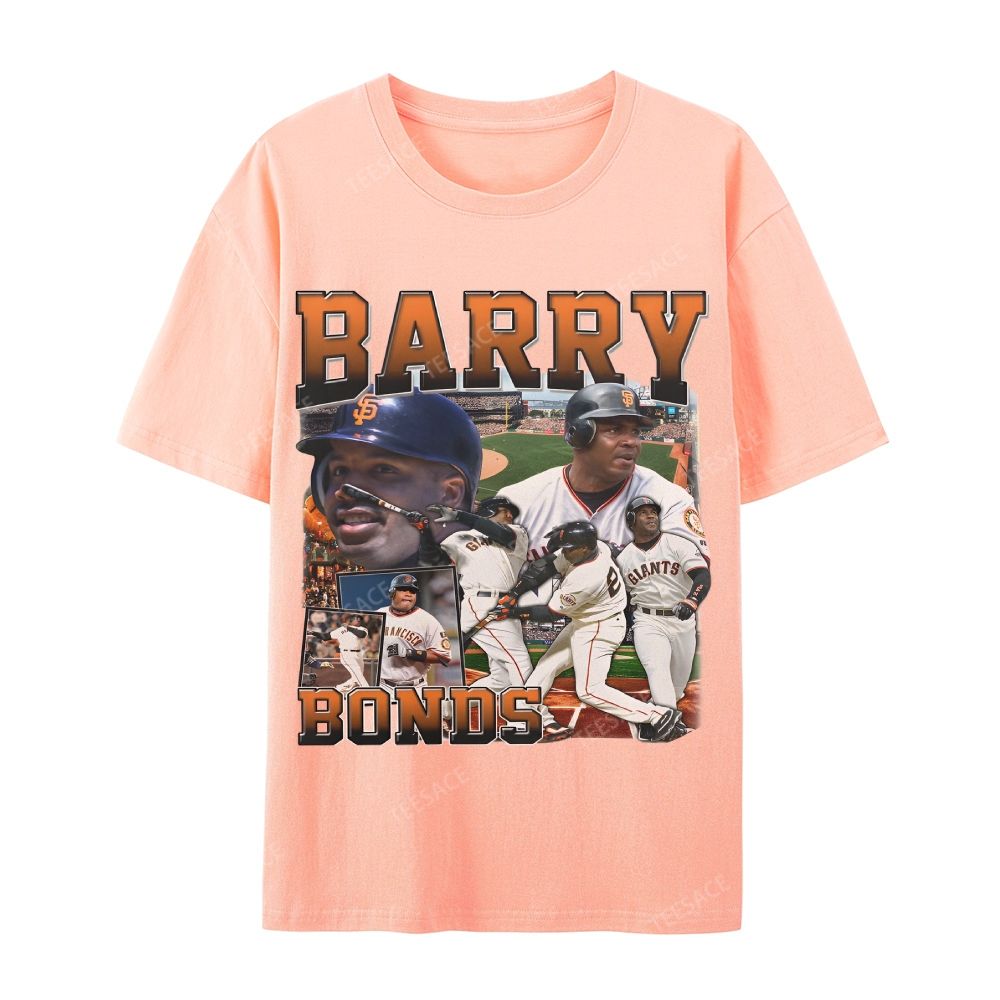 Unisex Casual Cotton T-shirt Short Sleeve T-Shirt | BARRY BONDS TEE 
