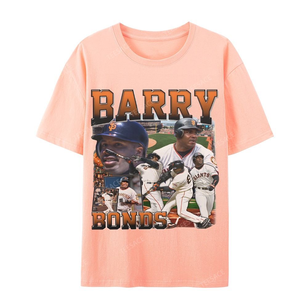Unisex Casual Cotton T-shirt Short Sleeve T-Shirt | BARRY BONDS TEE 