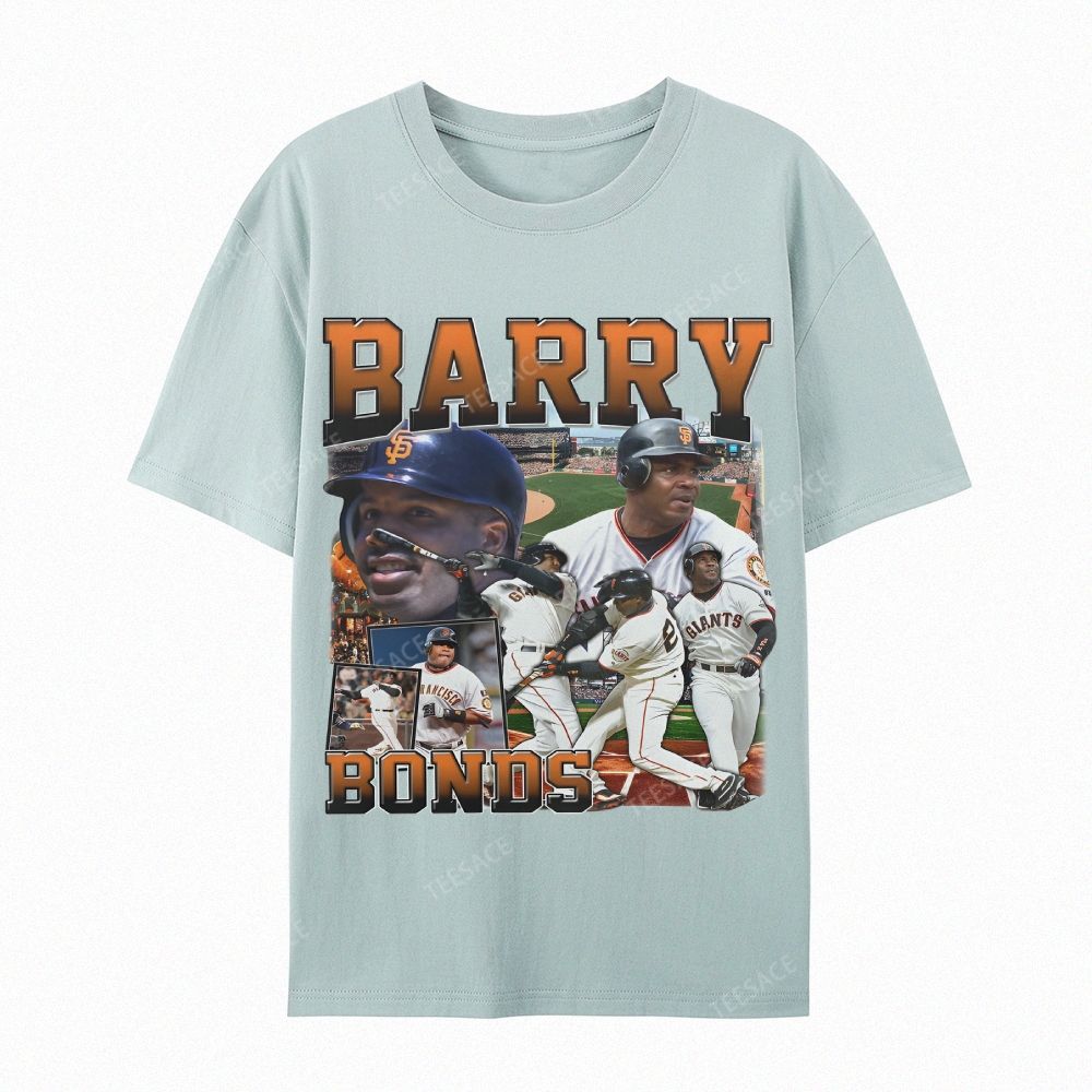 Unisex Casual Cotton T-shirt Short Sleeve T-Shirt | BARRY BONDS TEE 