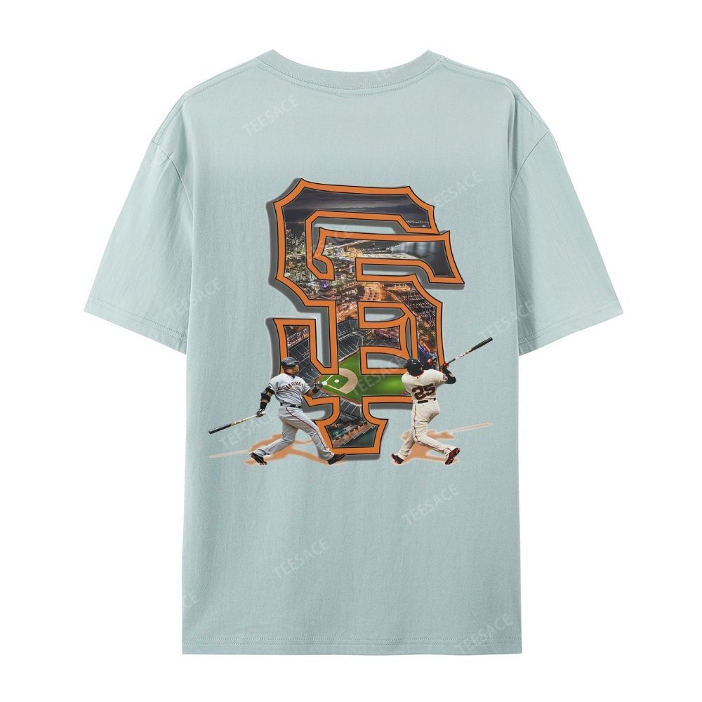 Unisex Casual Cotton T-shirt Short Sleeve T-Shirt | BARRY BONDS TEE 