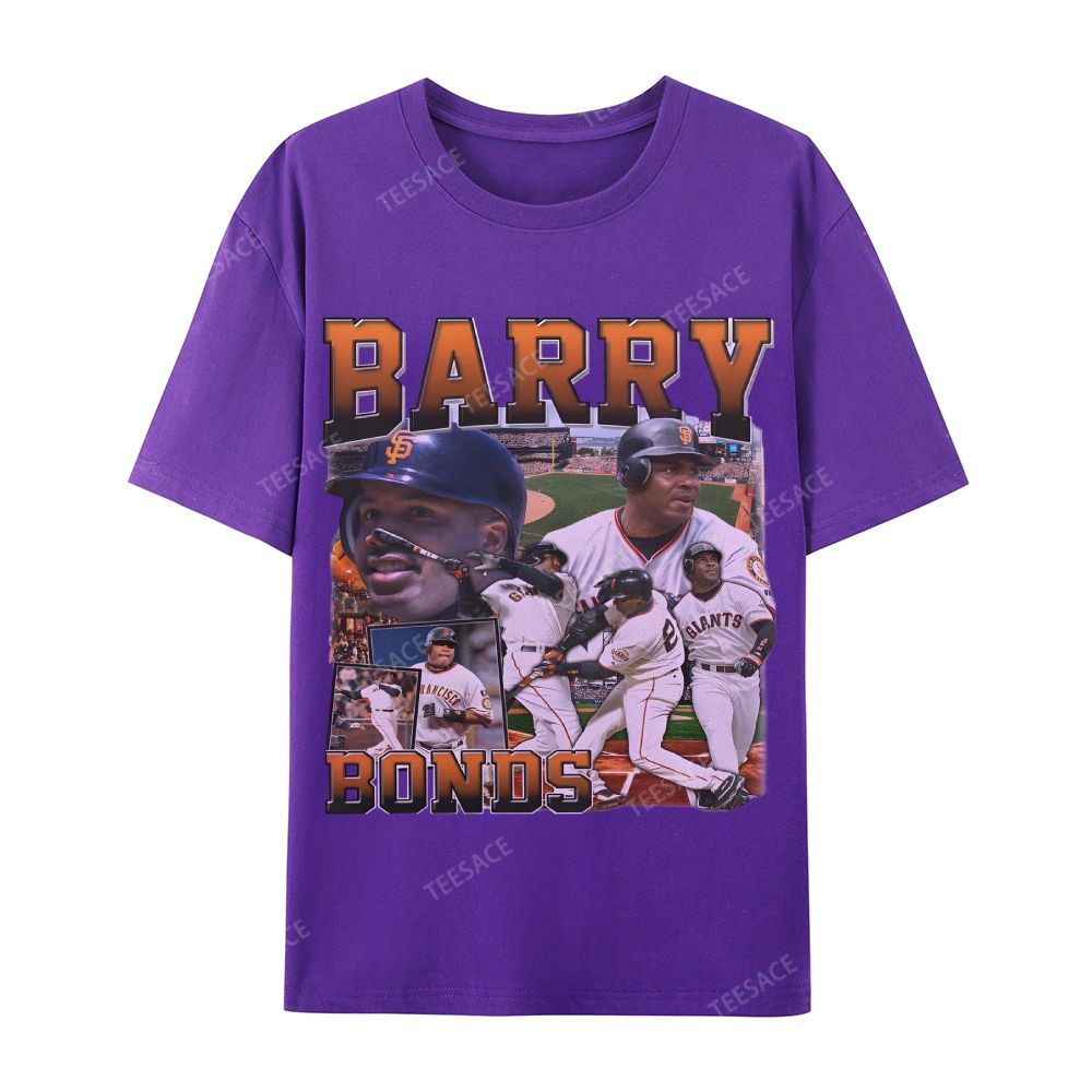 Unisex Casual Cotton T-shirt Short Sleeve T-Shirt | BARRY BONDS TEE 
